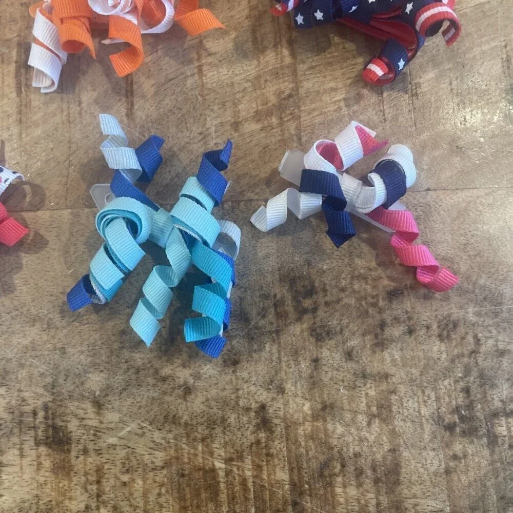 Gymboree Colorful Ribbon Hair Clip Barrettes Spiral Ribbon Halloween 9